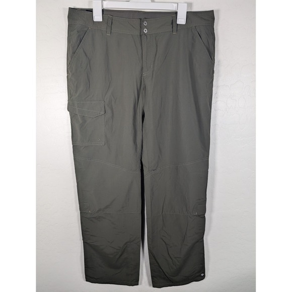 Columbia Pants Womens 16 Regular Green Omni-Shade Hiking Cargo Zip Pocket AL8003 - Picture 1 of 14